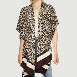 Area Stars Leopard Print Open Front Poncho, OS NWT